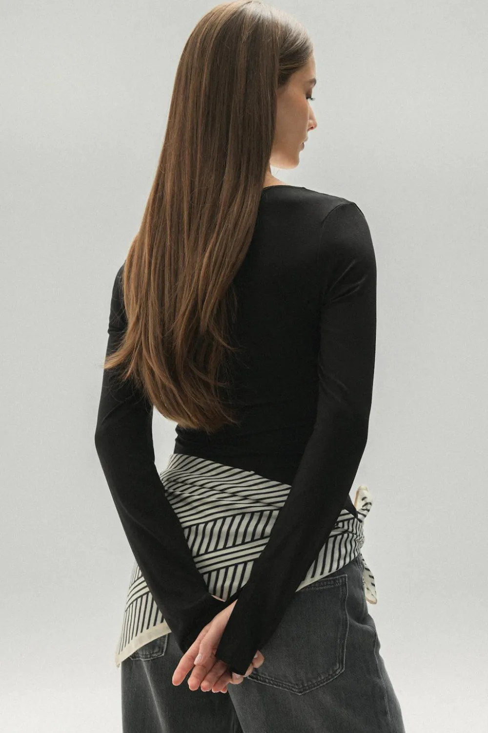 Gina Tricot oft touch jerey top Svart Best