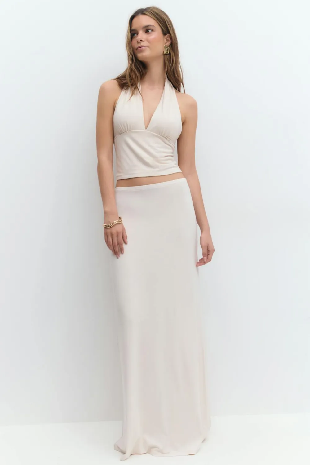 Gina Tricot oft touch axi kirt Beige Best