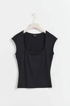 Gina Tricot oft touch tight top Svart New