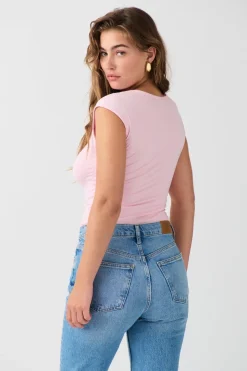 Gina Tricot oft touch tight top Rosa Clearance