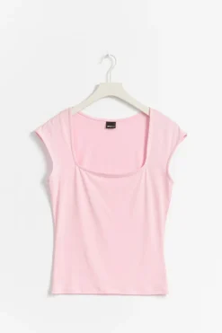 Gina Tricot oft touch tight top Rosa Clearance