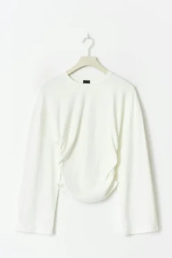 Gina Tricot oft touch wide eeve top Hvit Outlet