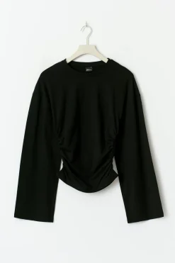 Gina Tricot oft touch wide eeve top Svart Outlet