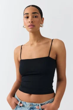 Gina Tricot paghetti trap inget Svart Hot