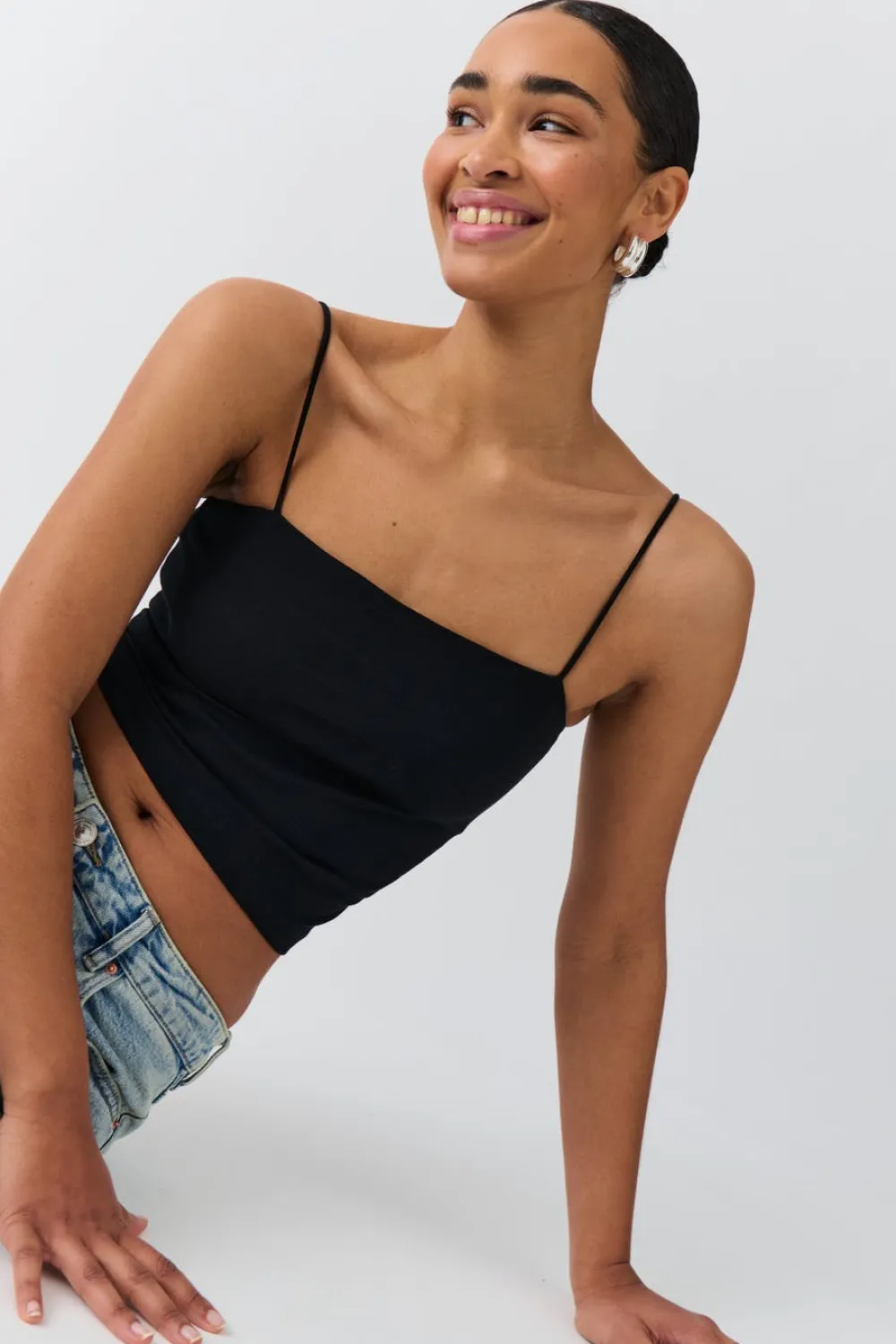 Gina Tricot paghetti trap inget Svart Hot