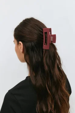 Gina Tricot Square hair clip Rød Sale