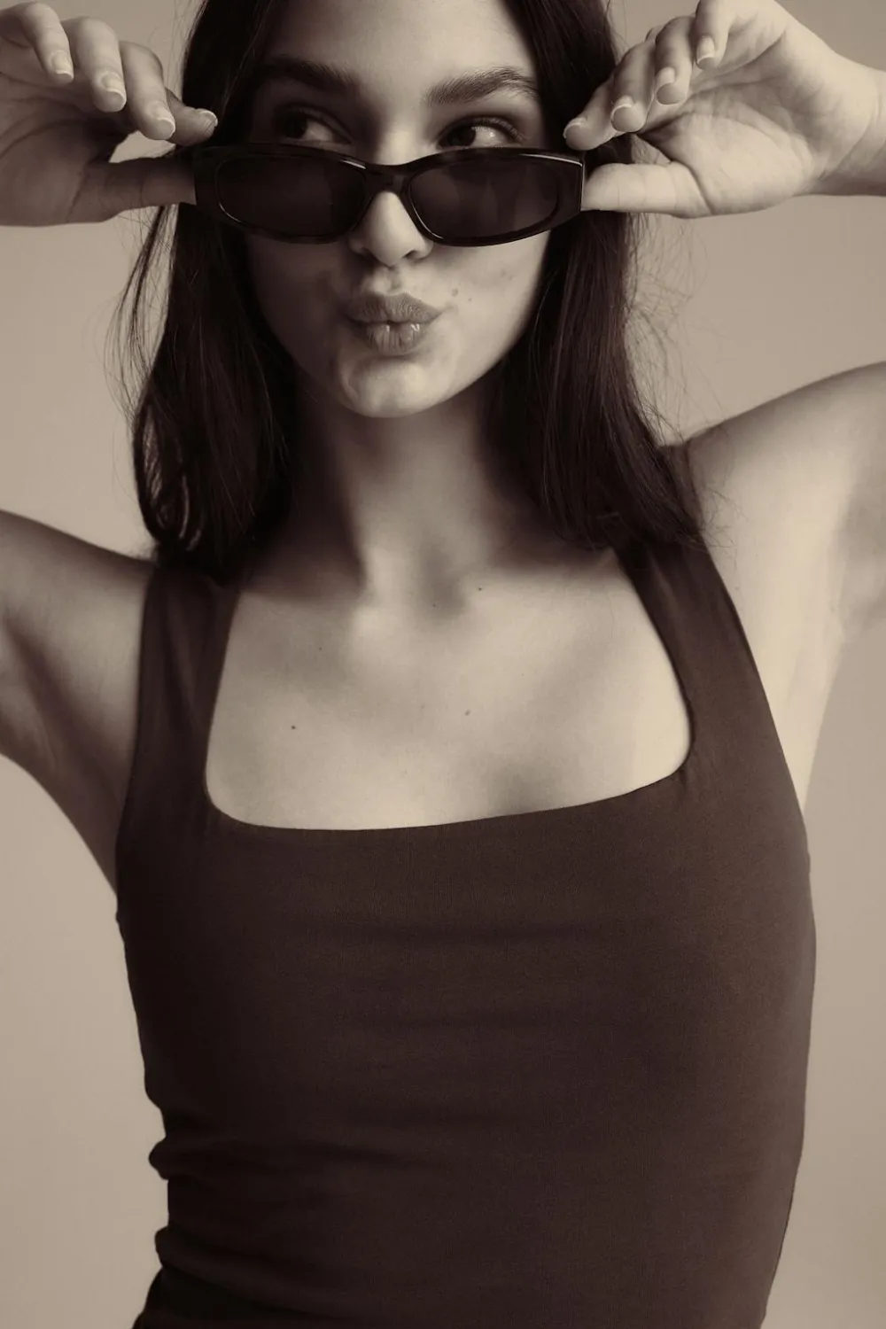 Gina Tricot quare neck tank top Rød Discount