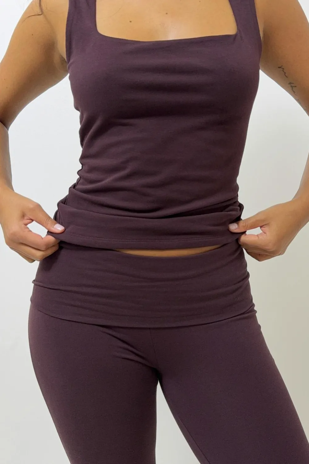Gina Tricot quare neck tank top Rød Sale
