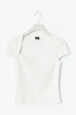 Gina Tricot quare neck top Hvit Sale