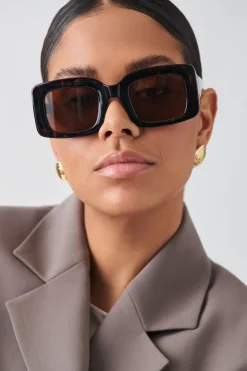 Gina Tricot square shaped sunglasses Beige Online