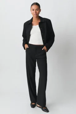 Gina Tricot Straight regular trousers Svart Sale