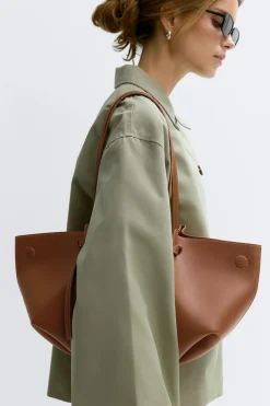 Gina Tricot Strap handle tote bag Brun Clearance