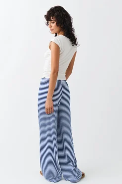 Gina Tricot triped oft trouer Hvit Hot