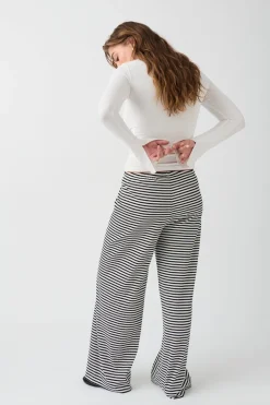 Gina Tricot triped oft trouer Hvit Clearance