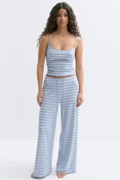 Gina Tricot triped oft trouer Blå