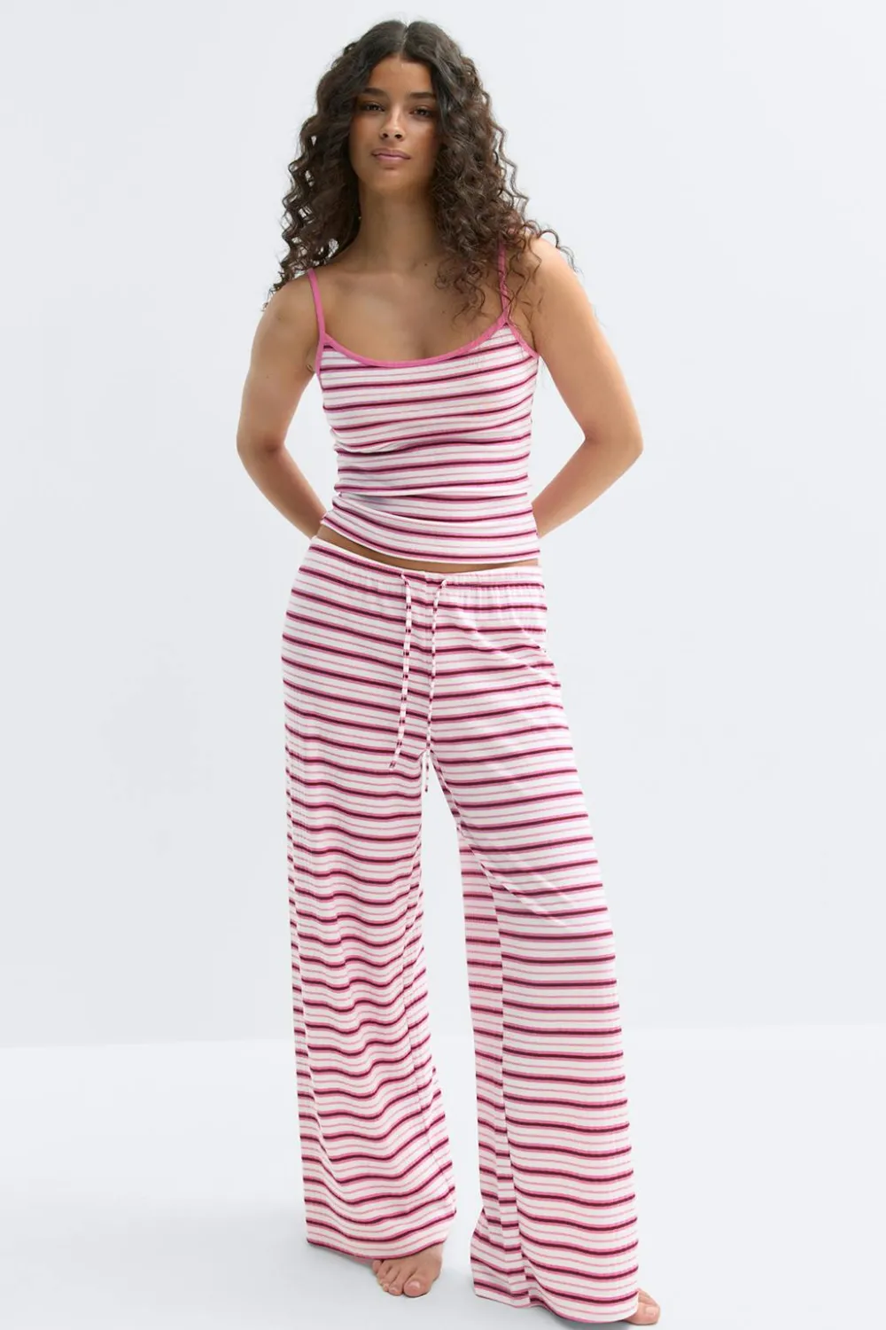 Gina Tricot triped oft trouer Hvit Online