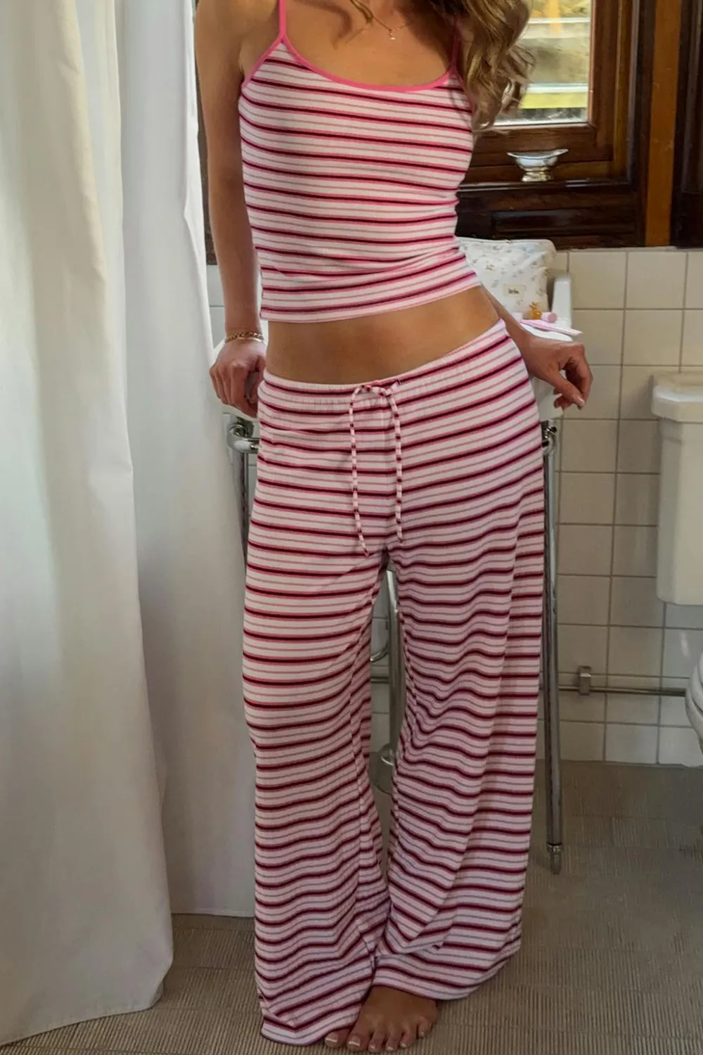 Gina Tricot triped oft trouer Hvit Online