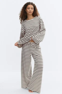 Gina Tricot triped oft trouer Hvit Outlet