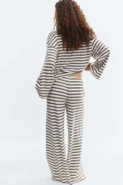 Gina Tricot triped oft trouer Hvit Outlet