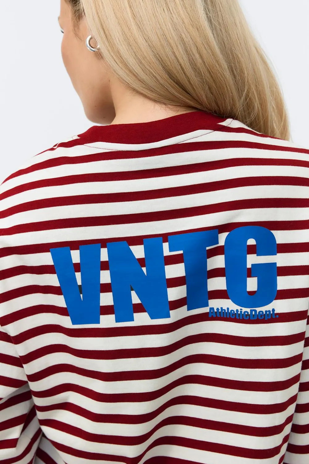 Gina Tricot tripe ong eeve tee Blå Online
