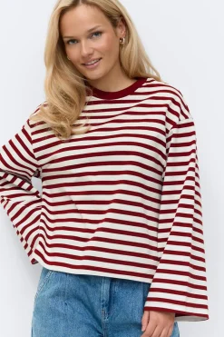 Gina Tricot tripe ong eeve tee Blå Online