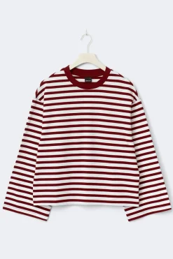 Gina Tricot tripe ong eeve tee Blå Online