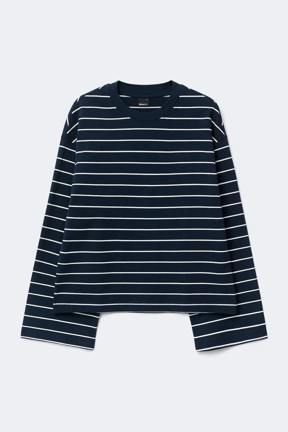 Gina Tricot tripe ong eeve tee Blå Hot