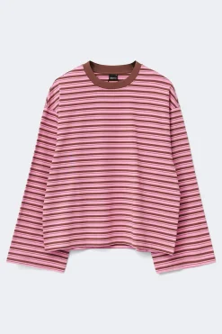 Gina Tricot tripe ong eeve tee Rosa Sale