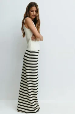 Gina Tricot tripe axi kirt Svart Outlet