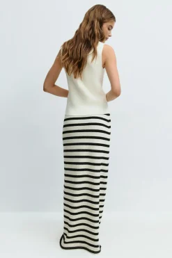 Gina Tricot tripe axi kirt Svart Outlet