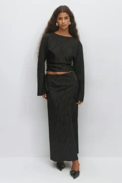 Gina Tricot tructured kirt Svart Sale