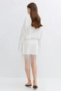 Gina Tricot Structured skirt Hvit New