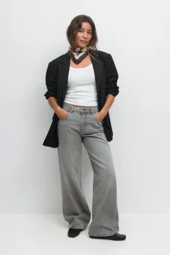 Gina Tricot Studded jeans Grå