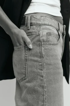 Gina Tricot Studded jeans Grå
