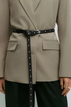 Gina Tricot Studded long belt Svart