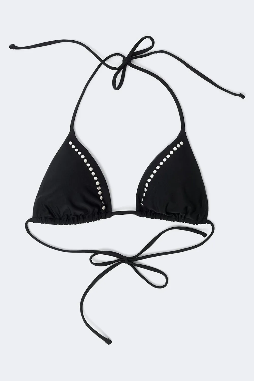 Gina Tricot tudded triange bikini top Svart Outlet