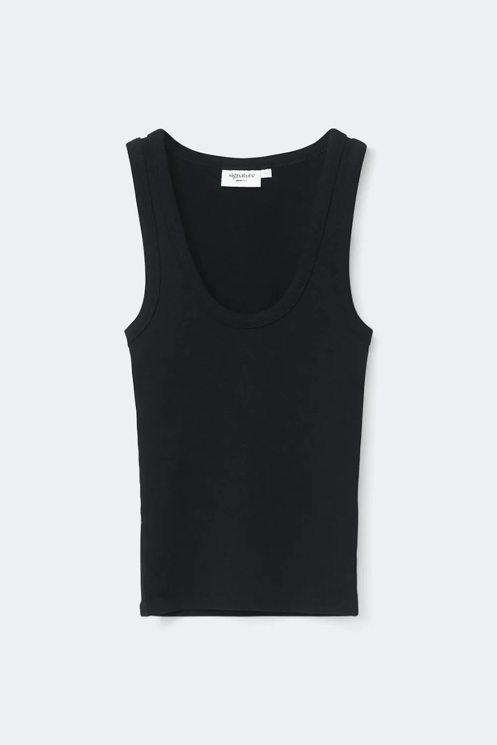 Gina Tricot uper tretch coop neck tank Svart Discount