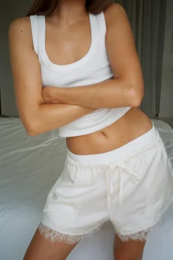 Gina Tricot uper tretch coop neck tank Hvit Hot