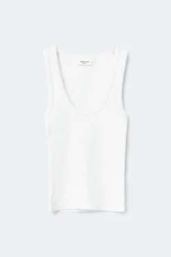 Gina Tricot uper tretch coop neck tank Hvit Hot