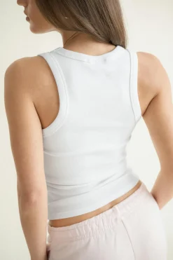 Gina Tricot uper tretch coop neck tank Hvit Hot