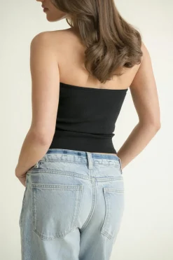 Gina Tricot uper tretch tube top Svart Discount