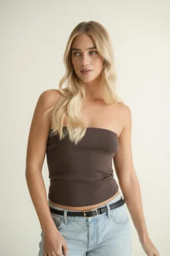 Gina Tricot uper tretch tube top Brun Online