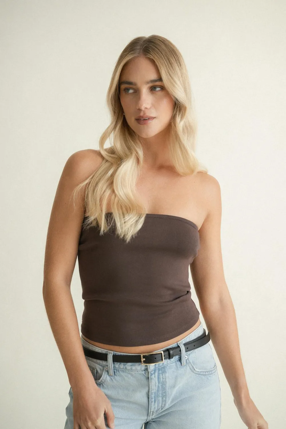 Gina Tricot uper tretch tube top Brun Online