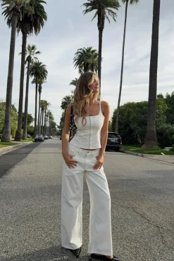 Gina Tricot weet jean inget Hvit Sale