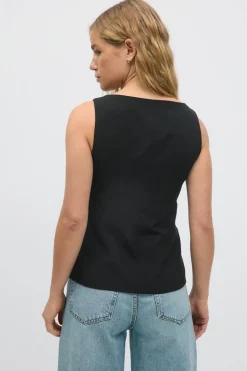 Gina Tricot Taiored boatneck vet Svart Online
