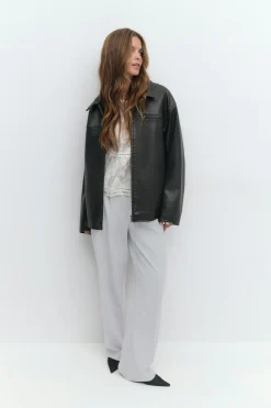 Gina Tricot Tailored wide trousers Grå