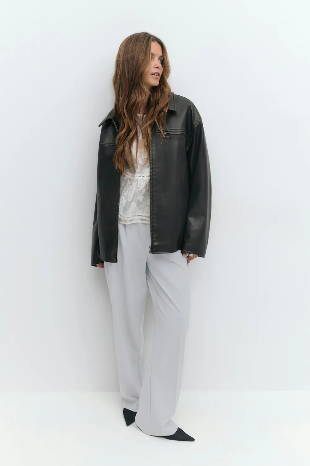 Gina Tricot Tailored wide trousers Grå