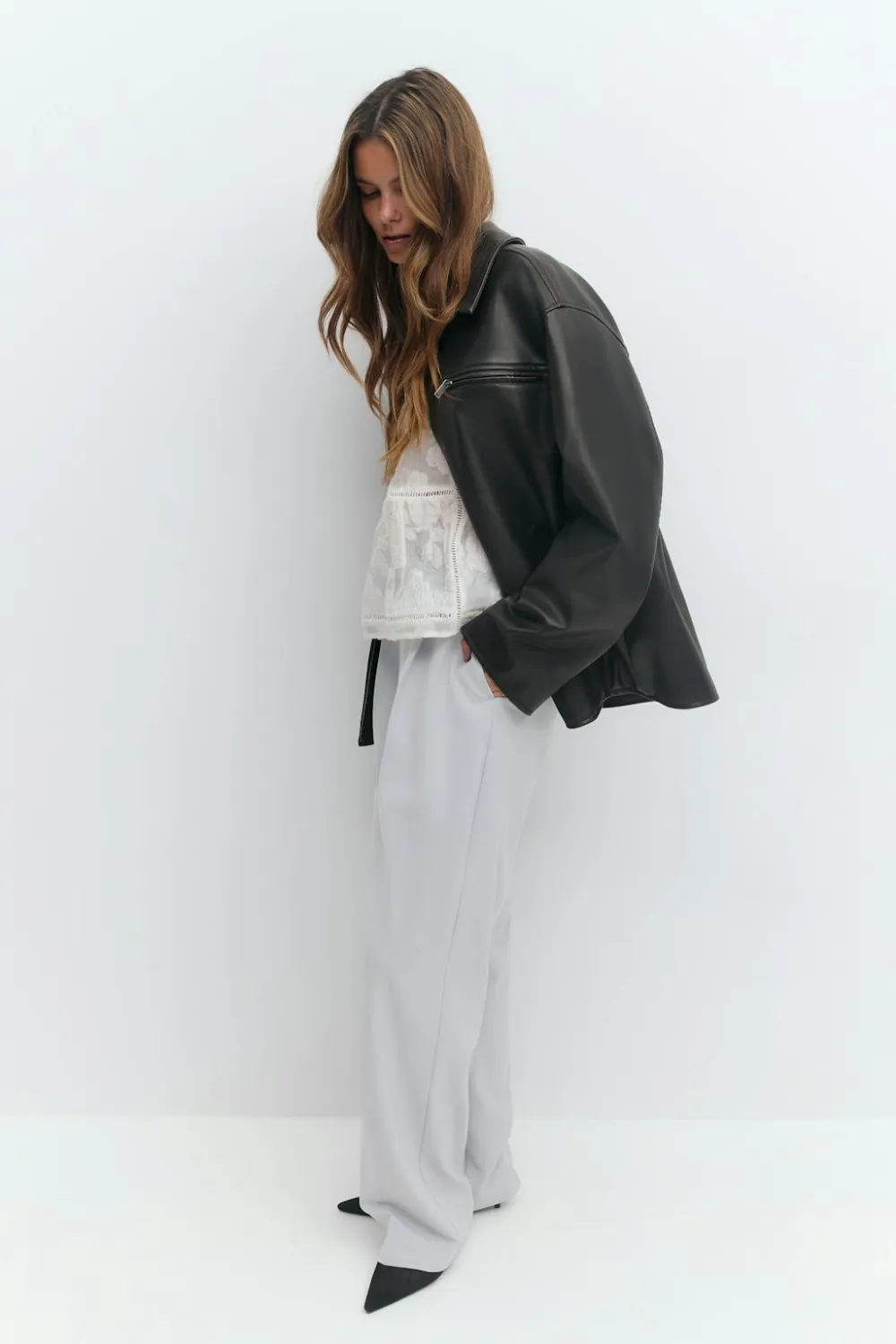 Gina Tricot Tailored wide trousers Grå