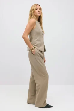 Gina Tricot Tailored wide trousers Beige Outlet