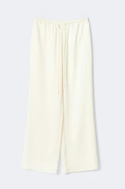 Gina Tricot Ta drawtring atin trouer Hvit Clearance